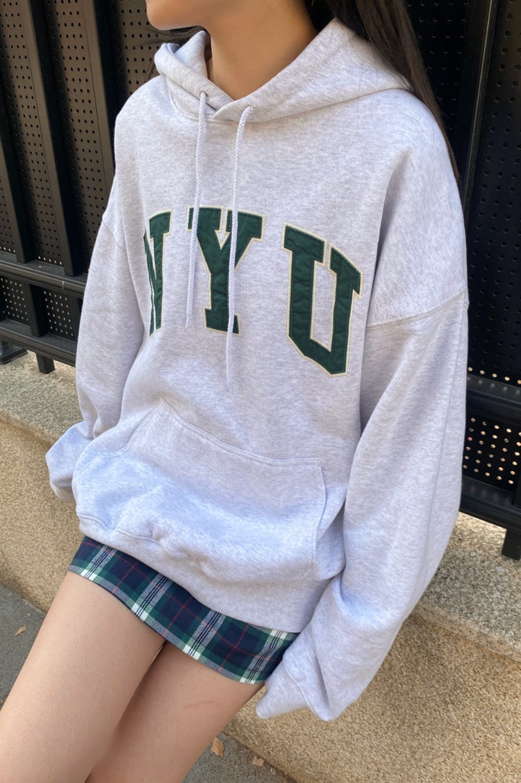 Christy NYU Hoodie | Silver Grey / Oversized Fit