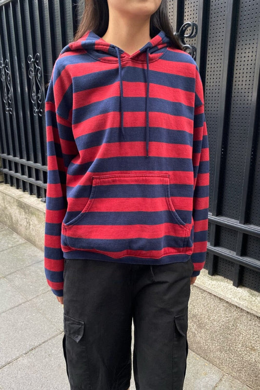 Navy Blue and Red Stripes / Oversized Fit