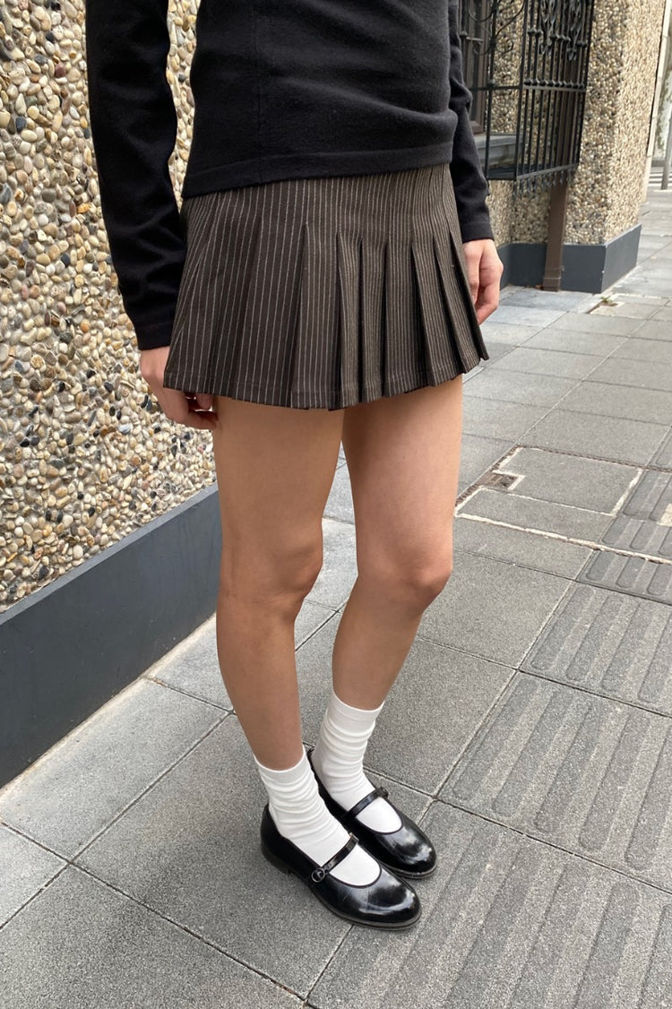 Dana Stripes Skirt | Brown White Stripes / XS/S