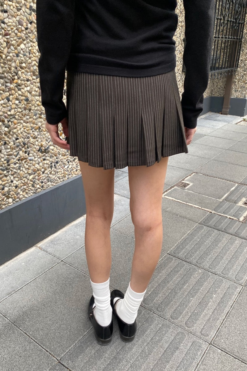 Dana Stripes Skirt | Brown White Stripes / XS/S
