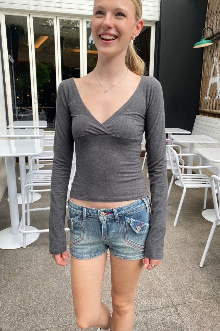 Amara Top | Dark Heather Grey / XS/S