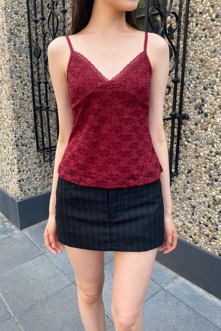 Amara Lace Tank | Burgundy / S