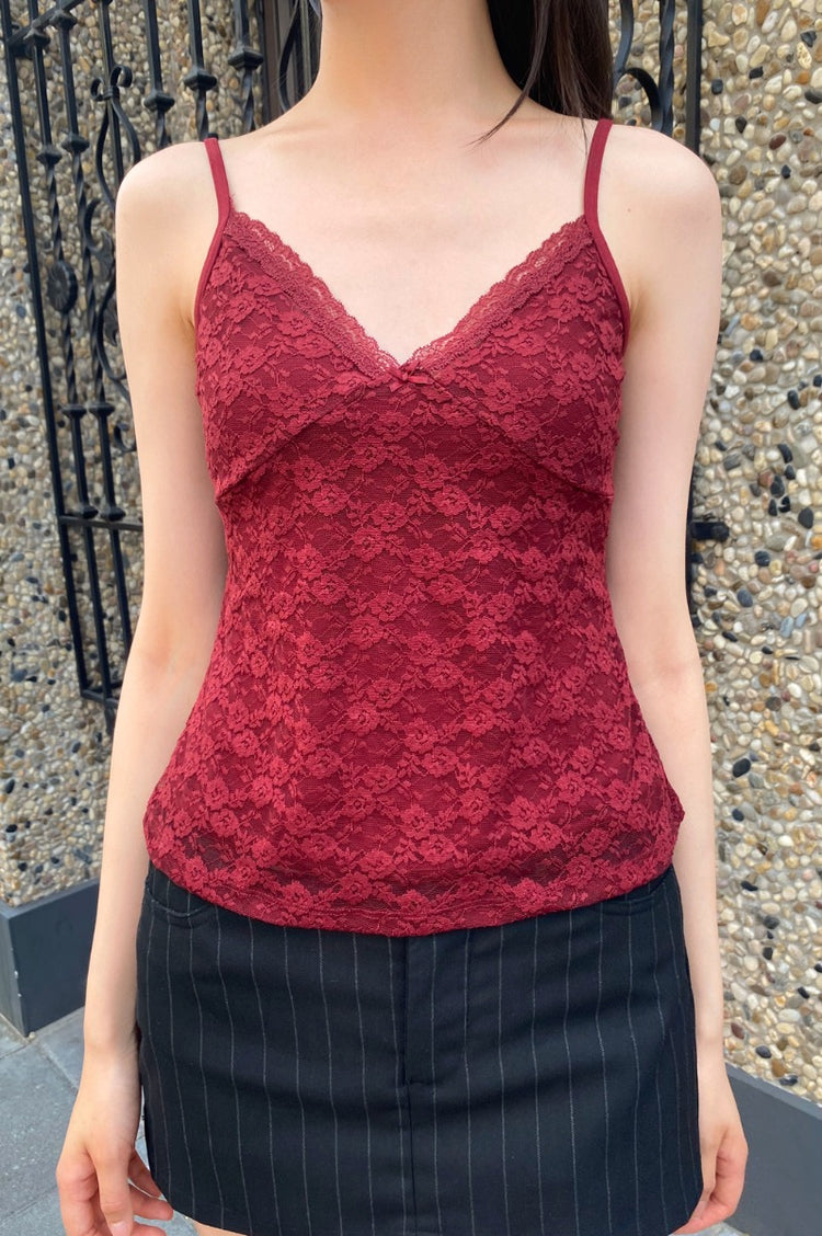 Amara Lace Tank | Burgundy / S