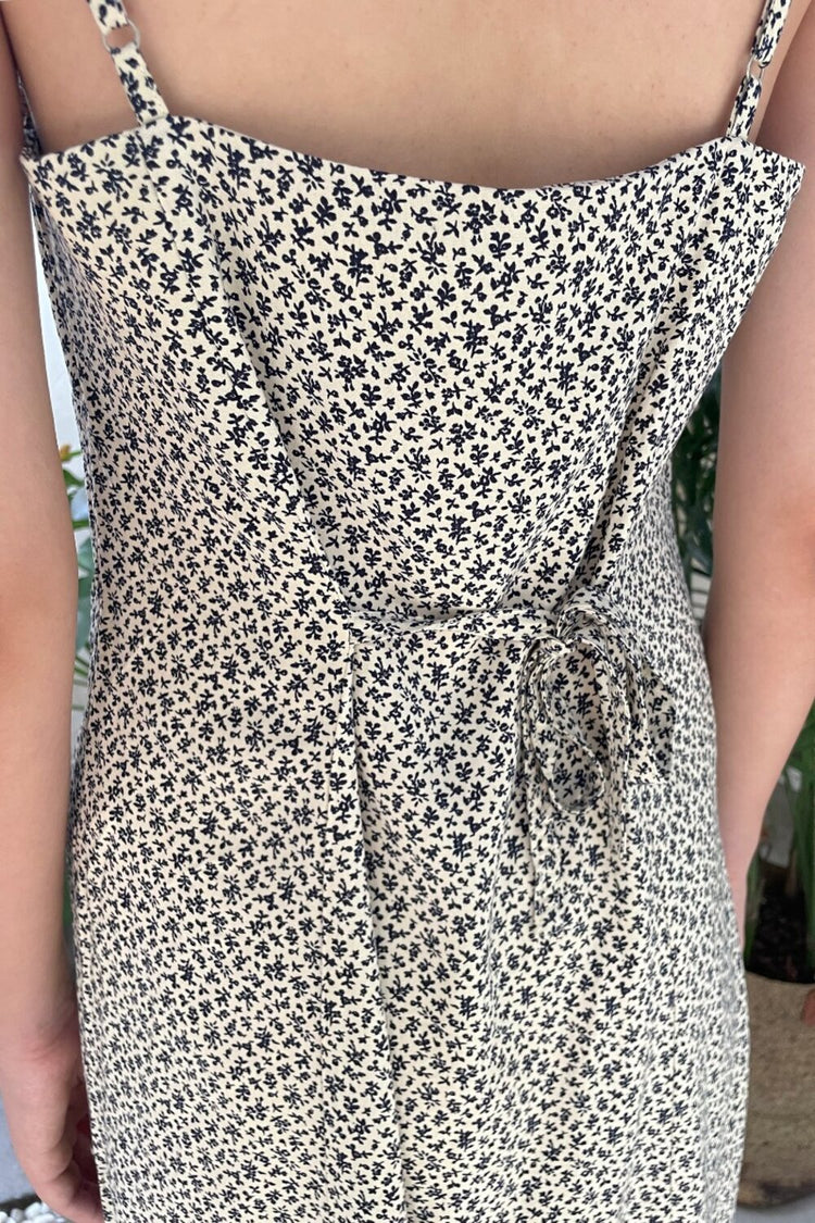 Colleen Floral Dress | Ivory With Navy Blue Floral / XS/S