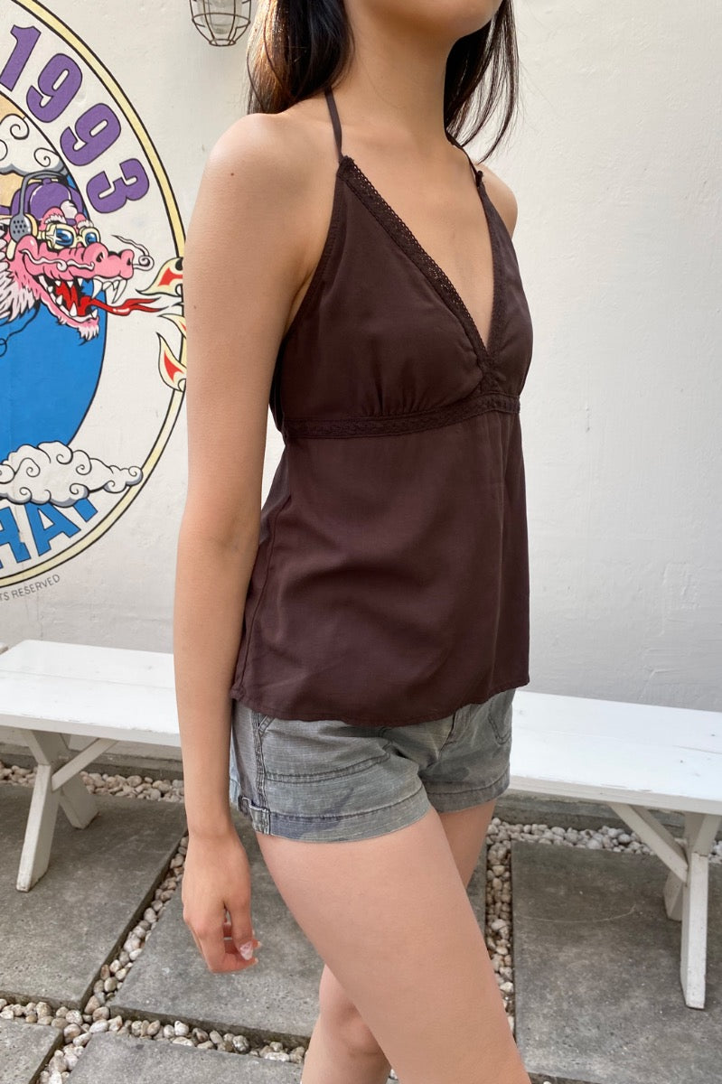 Edith Halter Tank | Dark Brown / XS/S