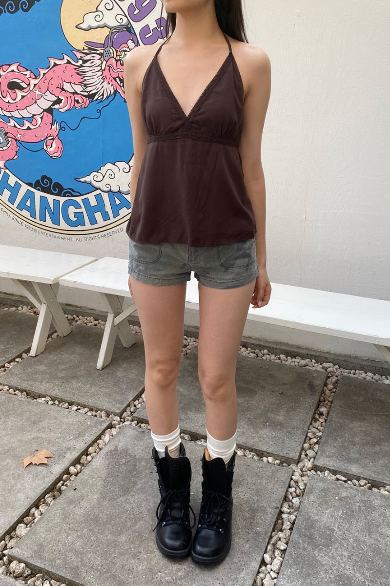 Edith Halter Tank | Dark Brown / XS/S