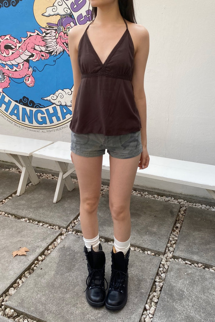 Edith Halter Tank | Dark Brown / XS/S