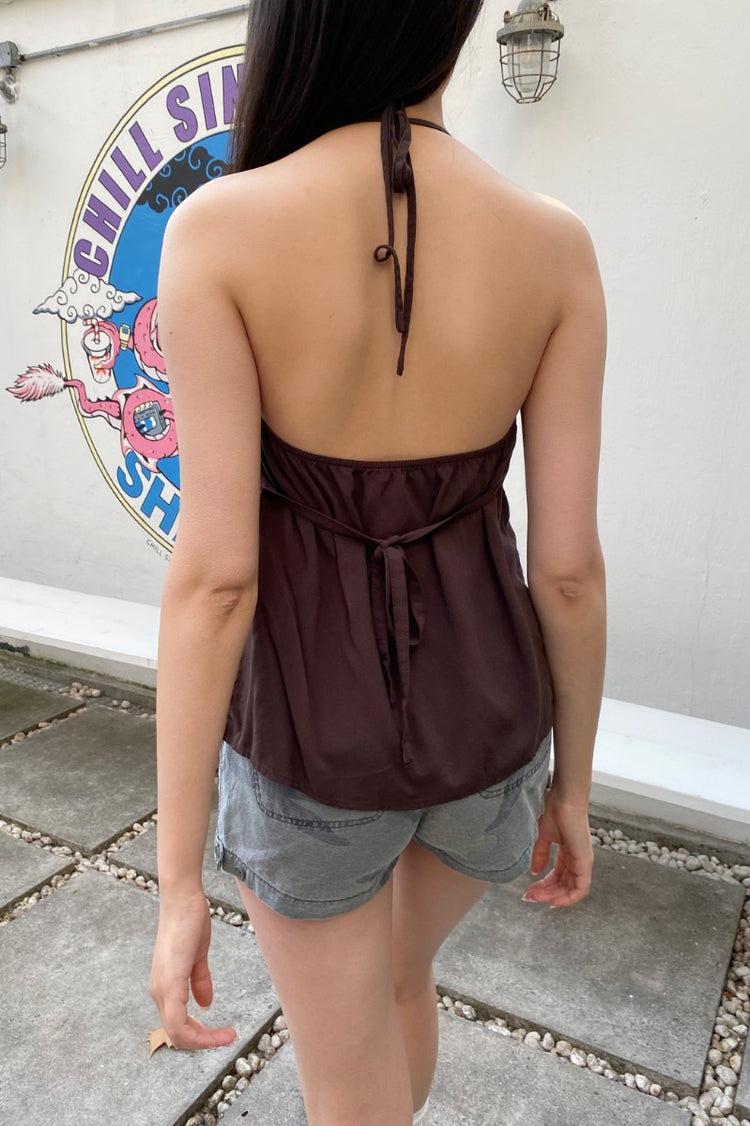 Edith Halter Tank | Dark Brown / XS/S