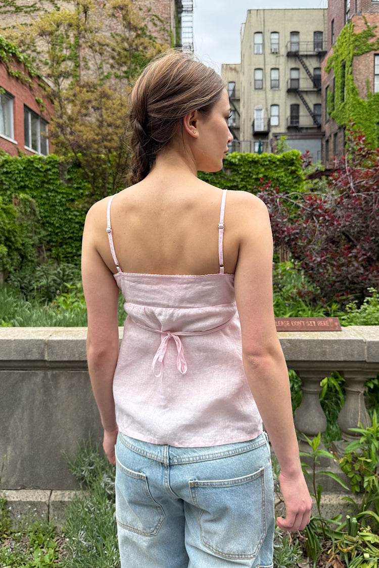Edith Linen Tank | Pastel Pink