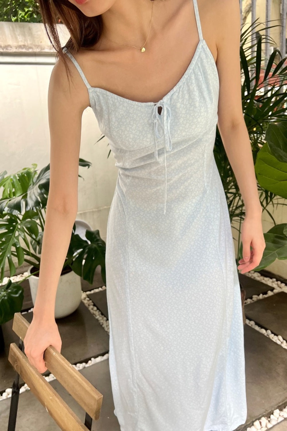 Vivian Floral Dress | Light Blue With White Floral