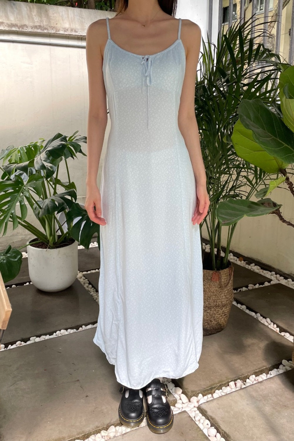 Vivian Floral Dress | Light Blue With White Floral