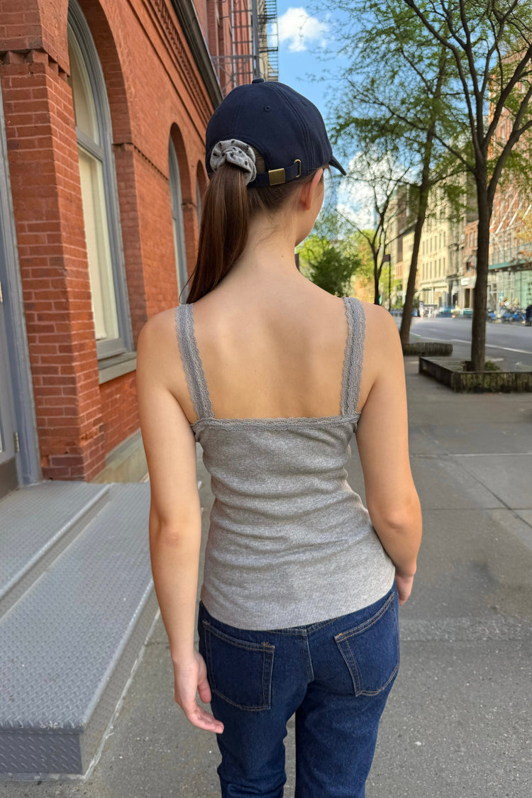 Serena Lace Tank | Heather Grey / XS/S