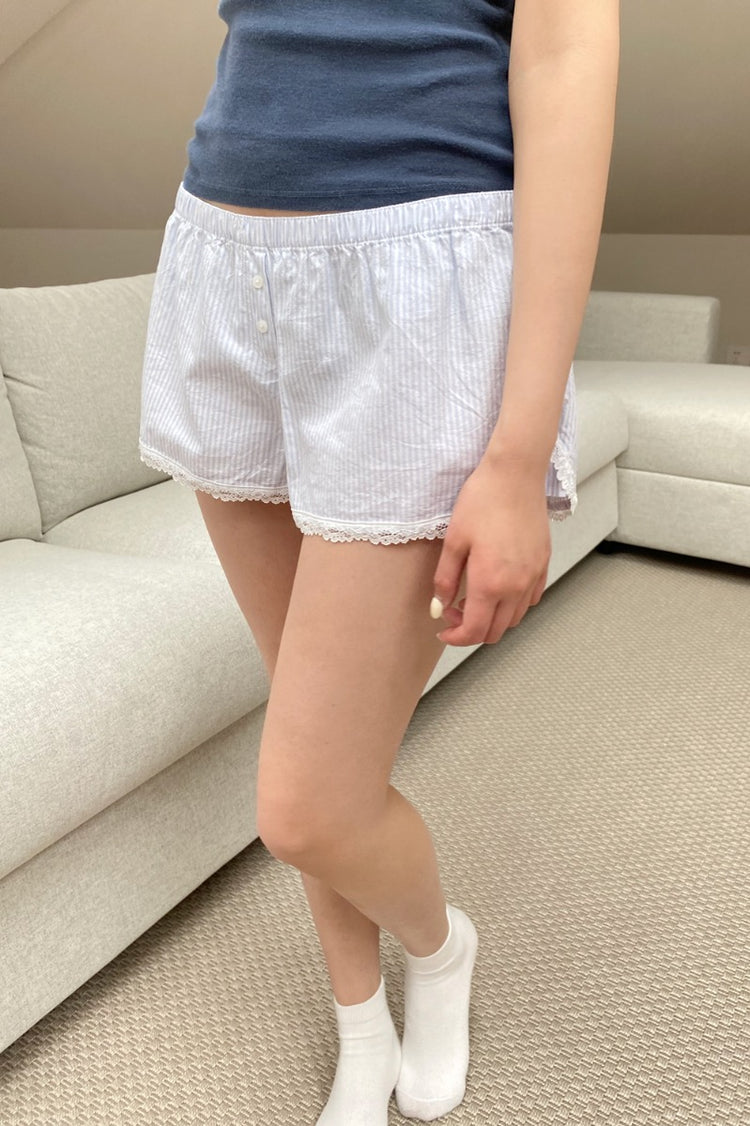 Keira Lace Shorts | Blue Stripes