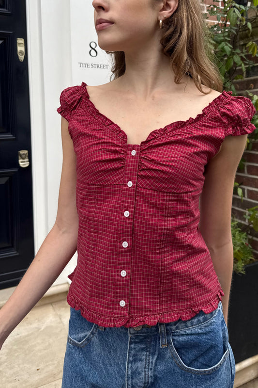 Red And White Plaid / XS/S