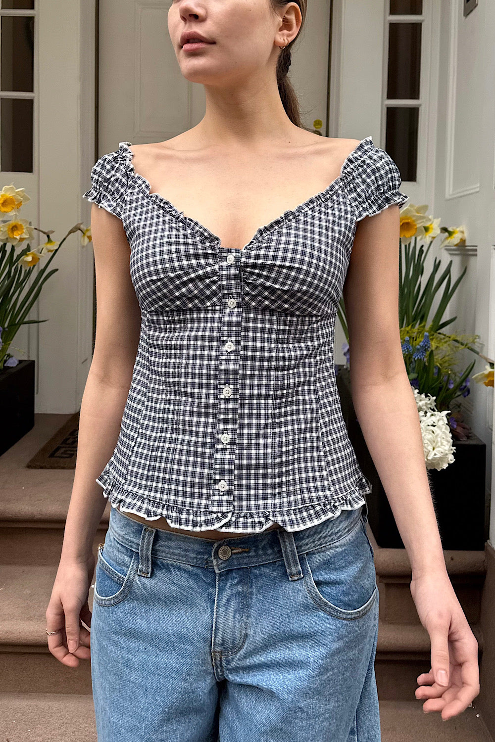 Elena Plaid Top