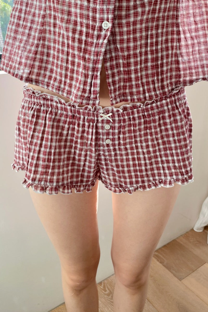 Aimee Plaid Shorts | Red Plaid / XS/S
