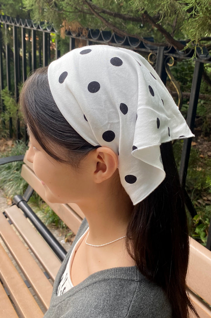 White with Black Polka Dots