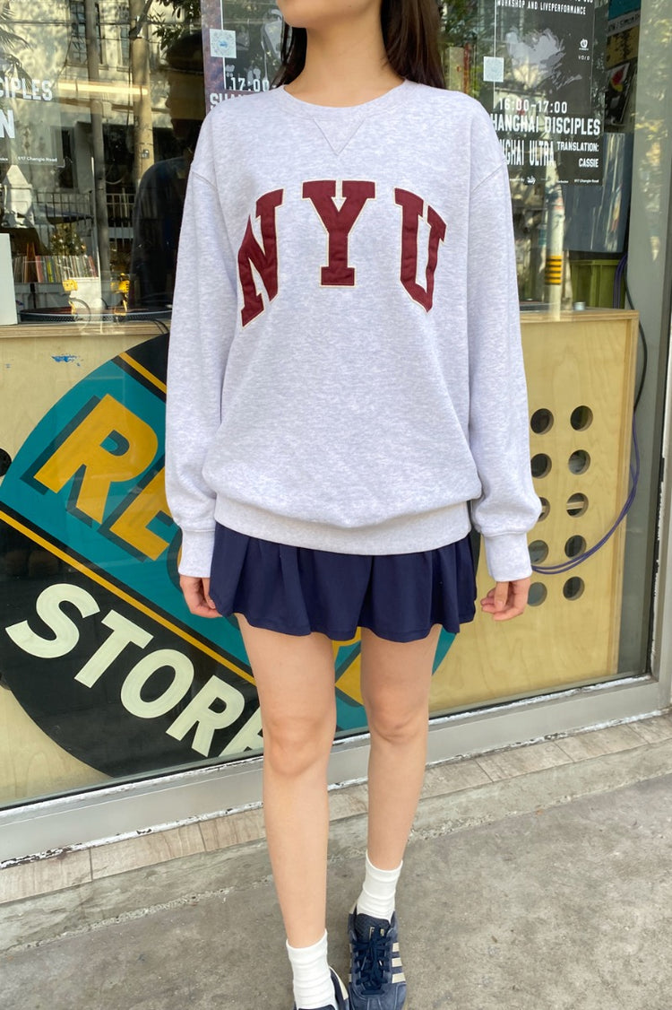 Erica NYU Sweatshirt | Silver Grey / XS/S