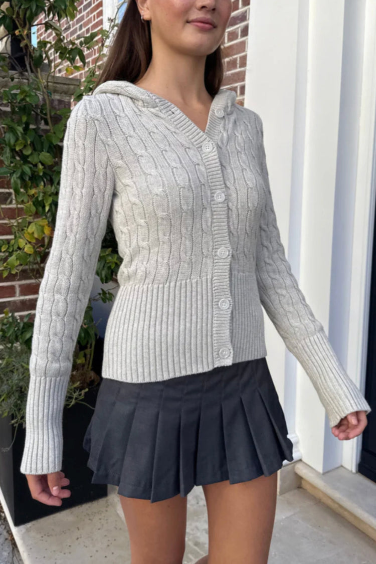 Aura Cable Knit Cardigan | Grey / Regular Fit