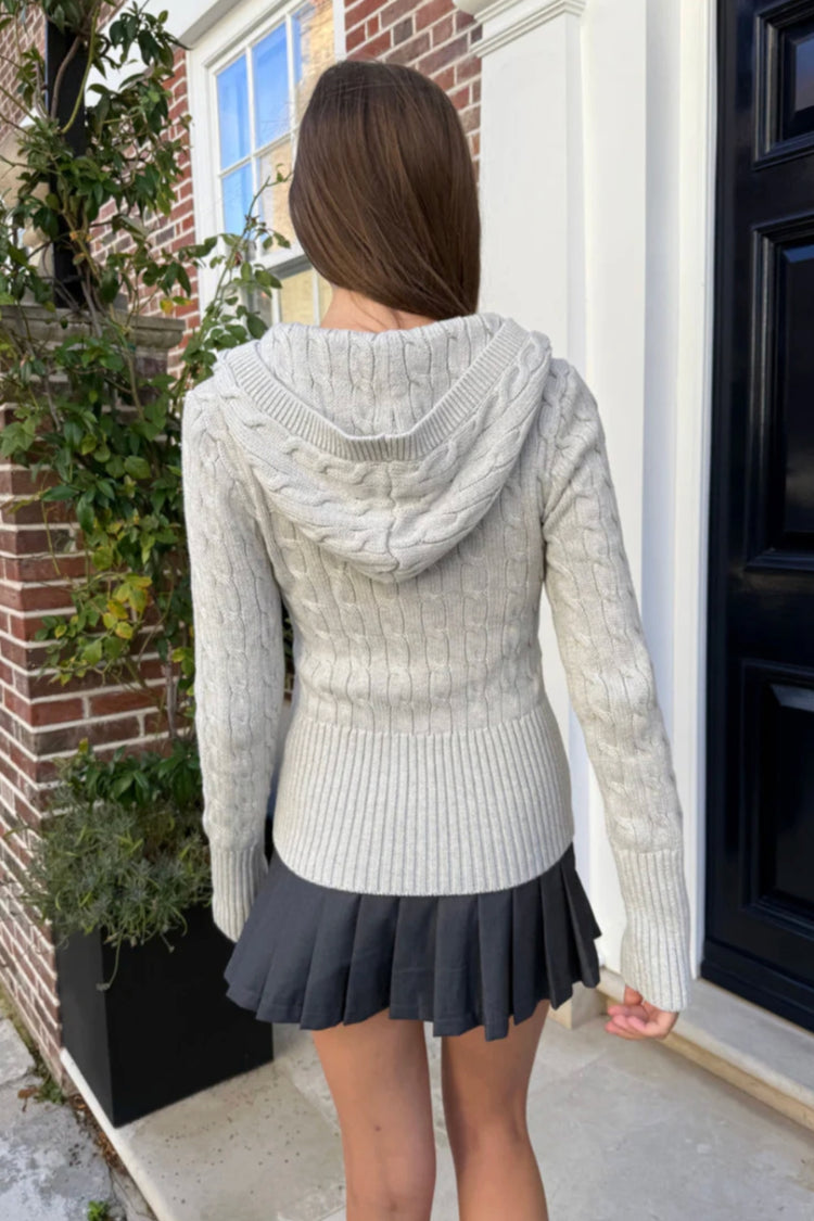 Aura Cable Knit Cardigan | Grey / Regular Fit