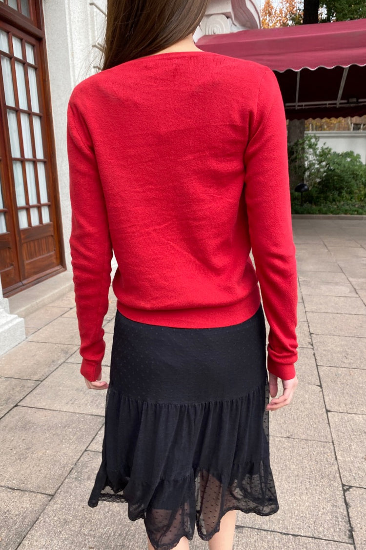 Savannah Cotton Sweater | Red / XS/S