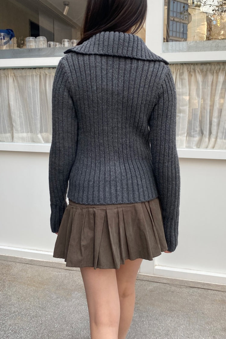 Andrea Cable Knit Sweater | Dark Grey / Regular Fit