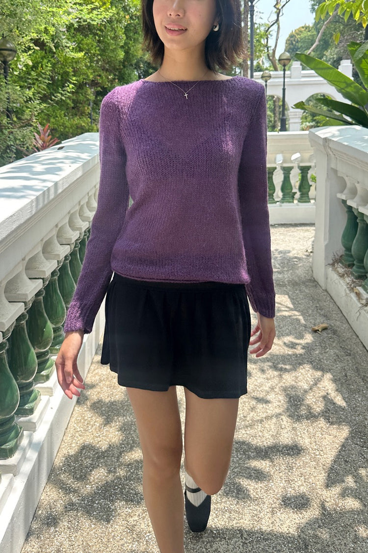 Colette Boat Neck Sweater | Deep Purple / S