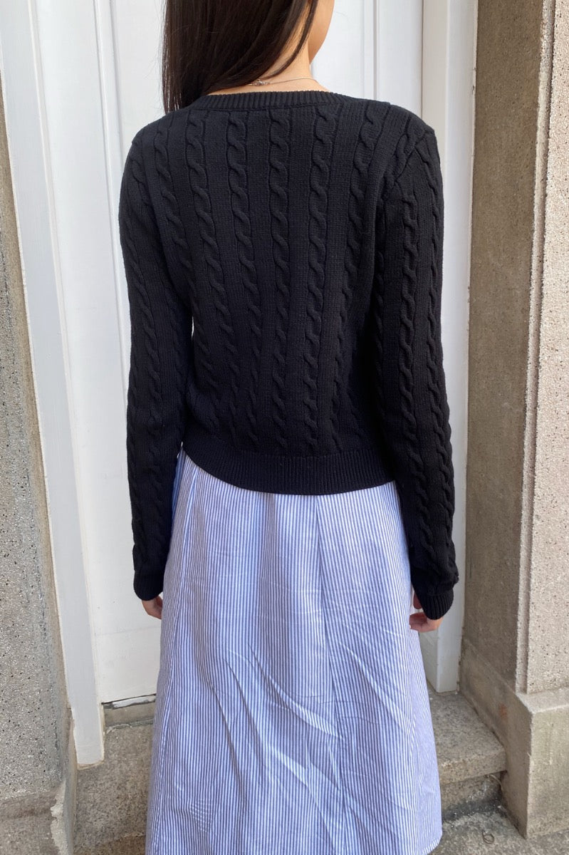 Larah Crop Cardigan | Black / XS/S