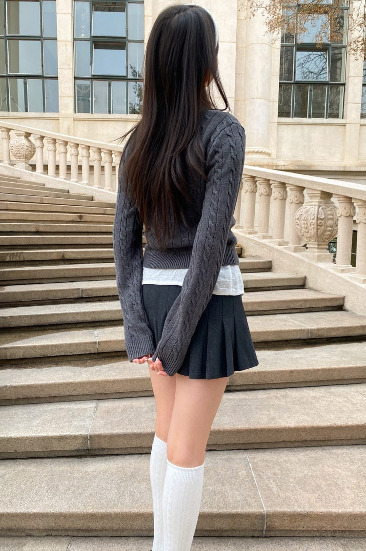 Larah Crop Cardigan | Heather Grey / XS/S