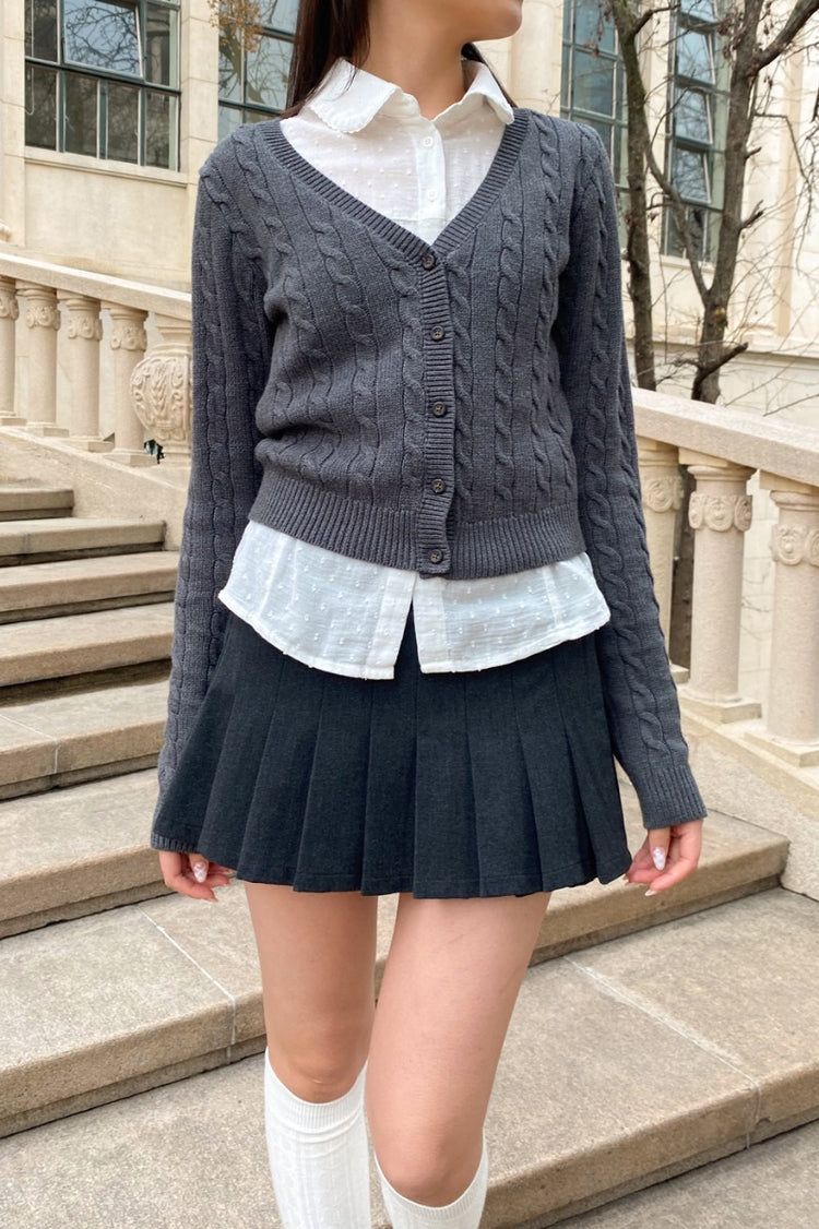 Larah Crop Cardigan | Heather Grey / XS/S