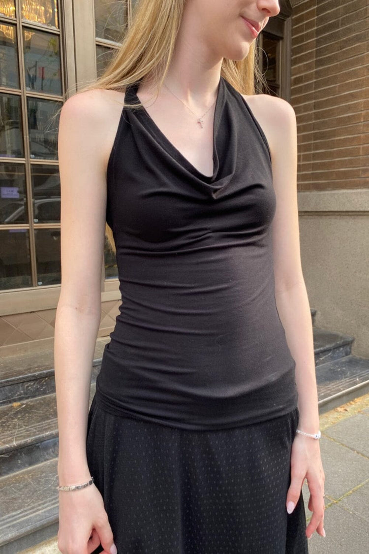 Cleo Halter Top | Black / XS/S