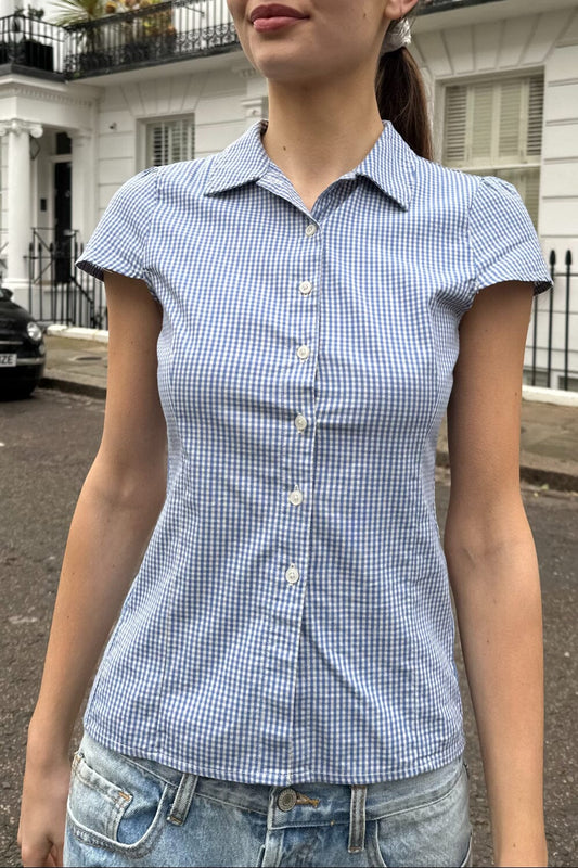 Blue and White Plaid / XS/S