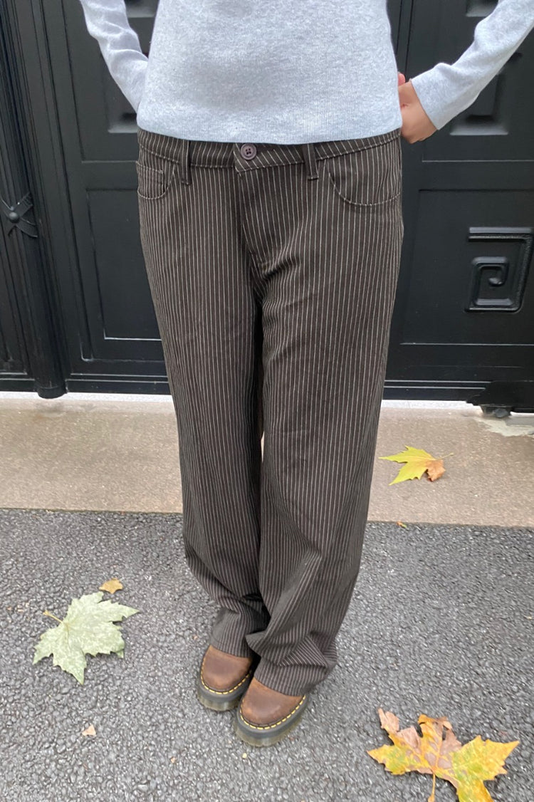 Jenna Striped Pants | Brown / S