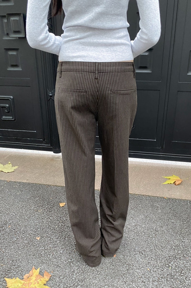 Jenna Striped Pants | Brown / S