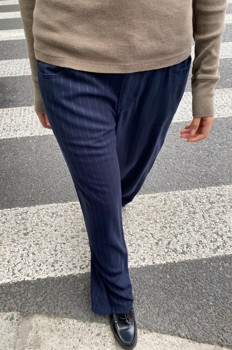 Gigi Striped Pants | Navy Blue / S