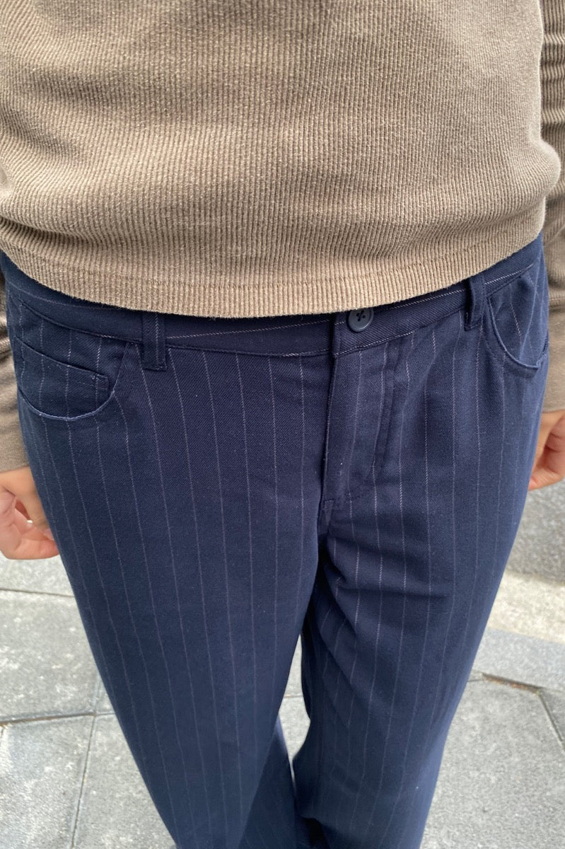 Gigi Striped Pants | Navy Blue / S
