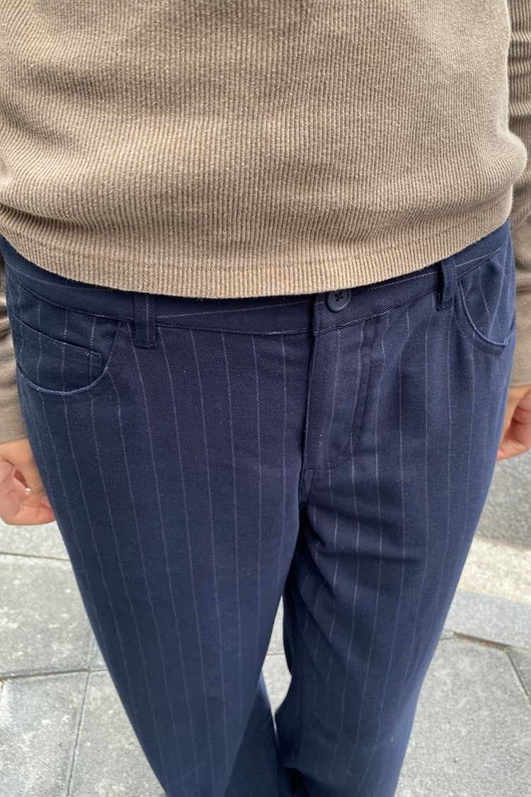Gigi Striped Pants | Navy Blue / S