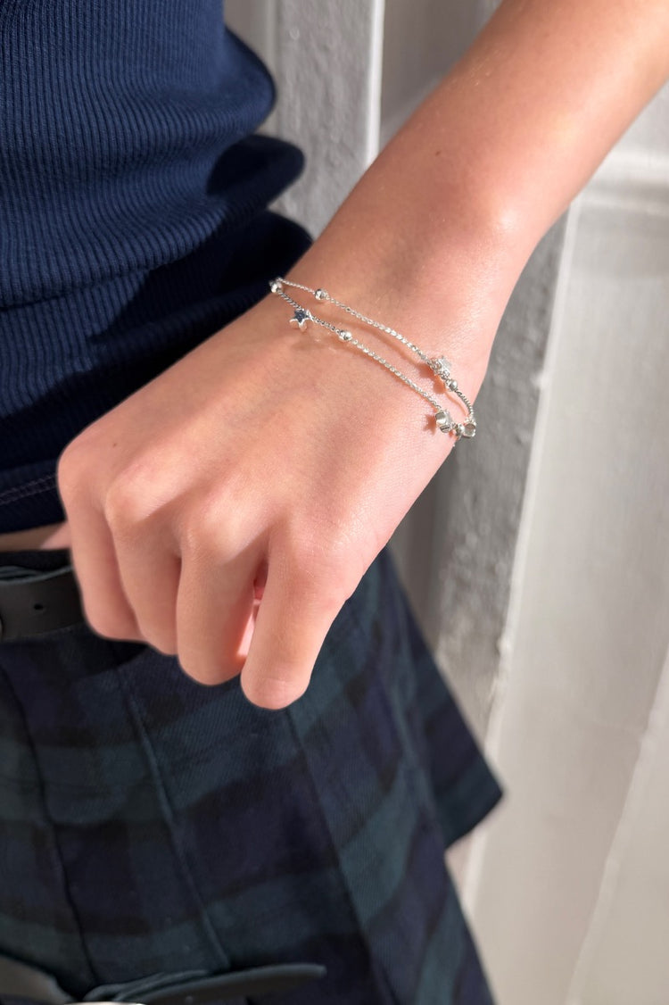Stars And Beads Bracelet | Silver