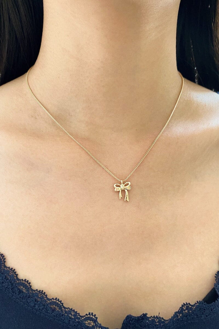 Bow Necklace | Gold