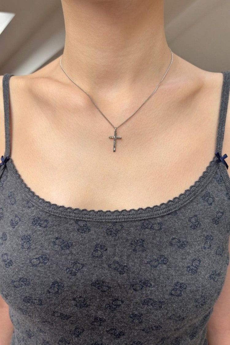 Dainty Cross Necklace | Silver