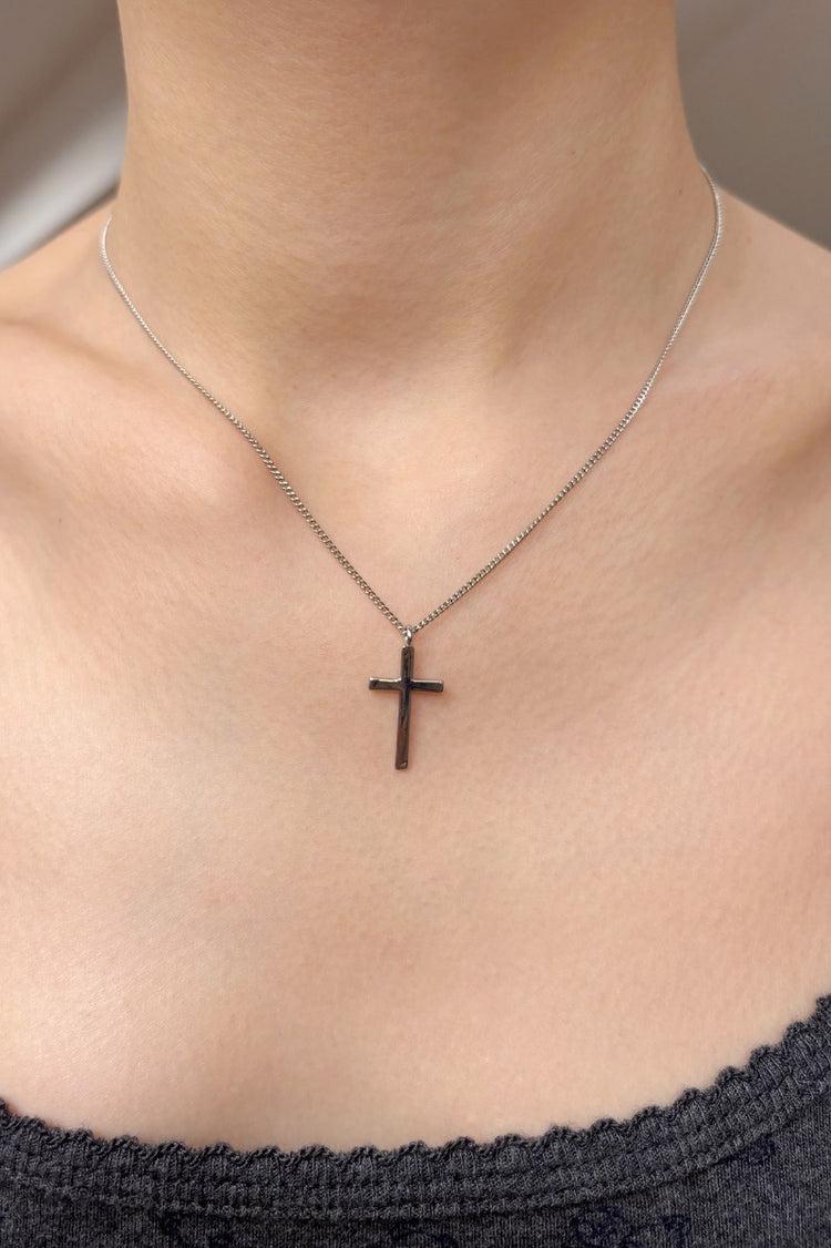 Dainty Cross Necklace | Silver