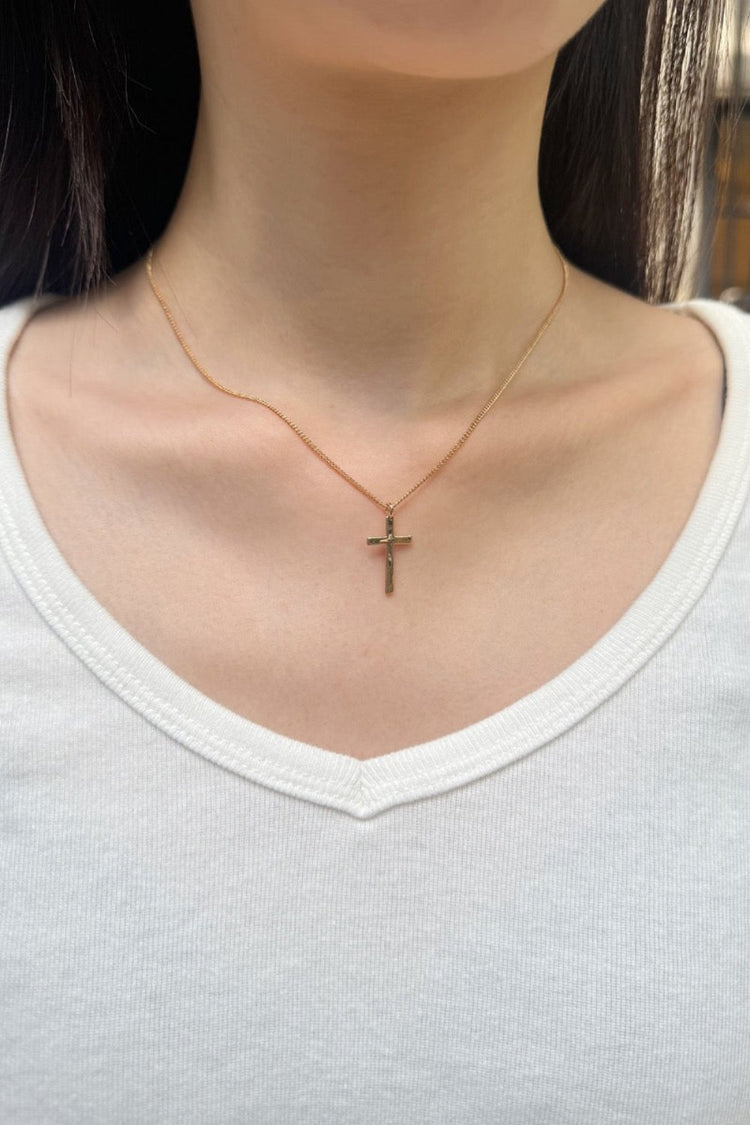 Dainty Cross Necklace | Gold