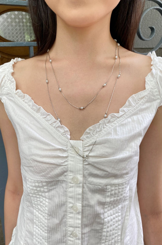 Double Chain Pearl Necklace
