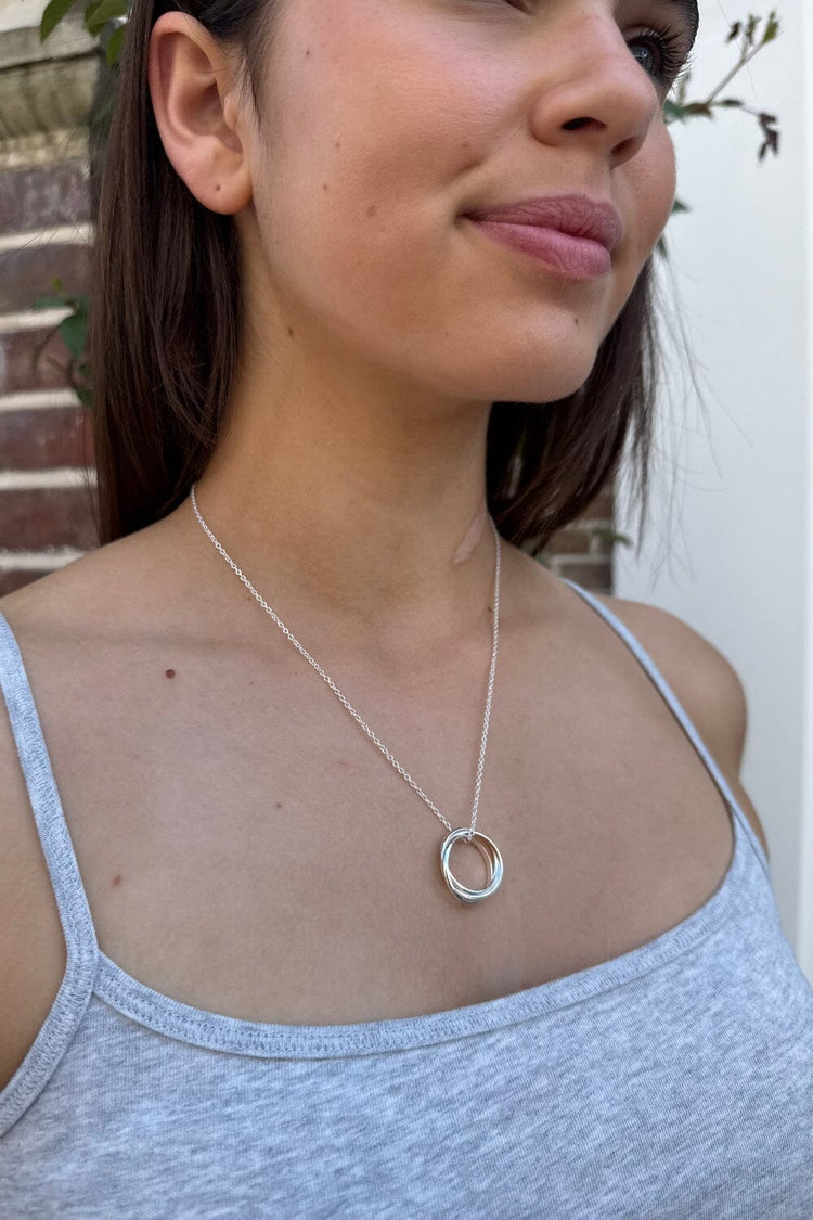 Double Ring Necklace | Silver