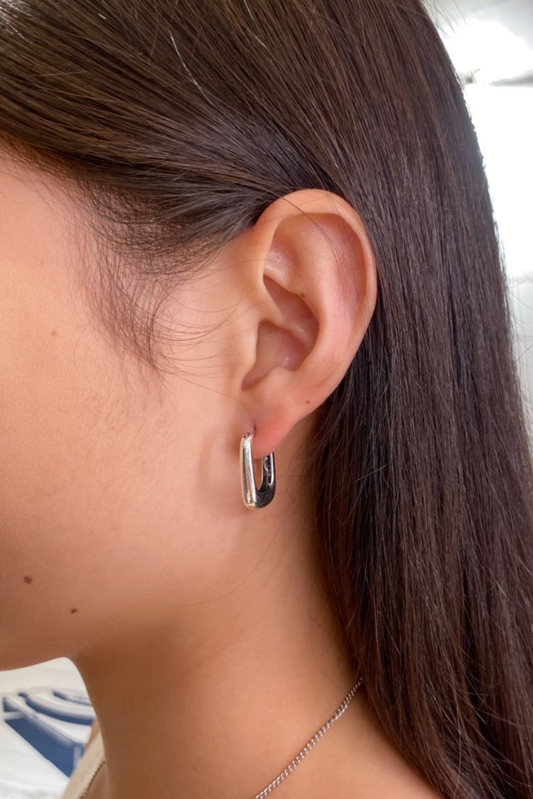 Silver Rectangle Earrings  | Silver