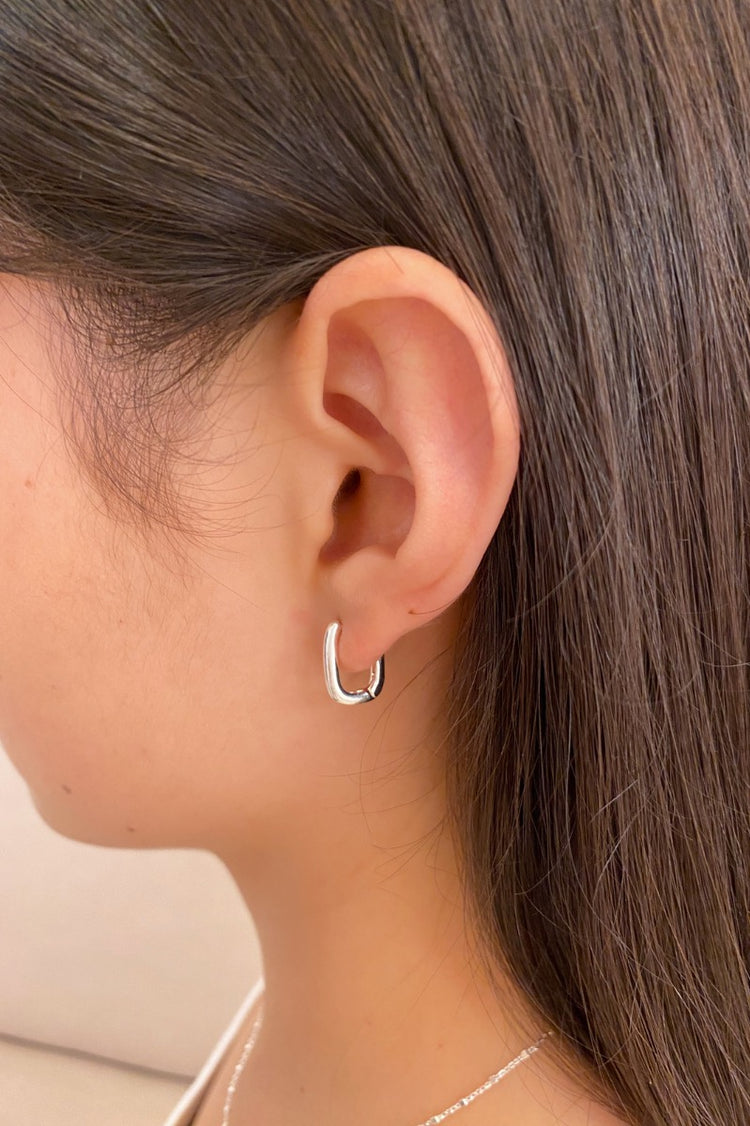 Square Hoop Earrings | Silver