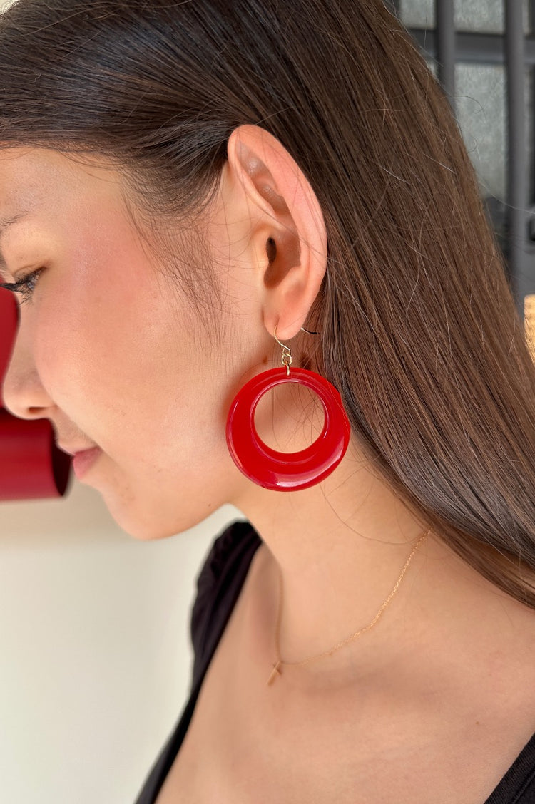 Hoop Earrings | Red