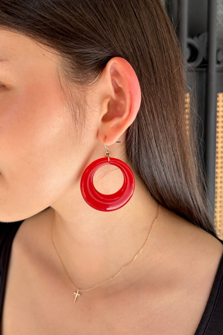Hoop Earrings | Red