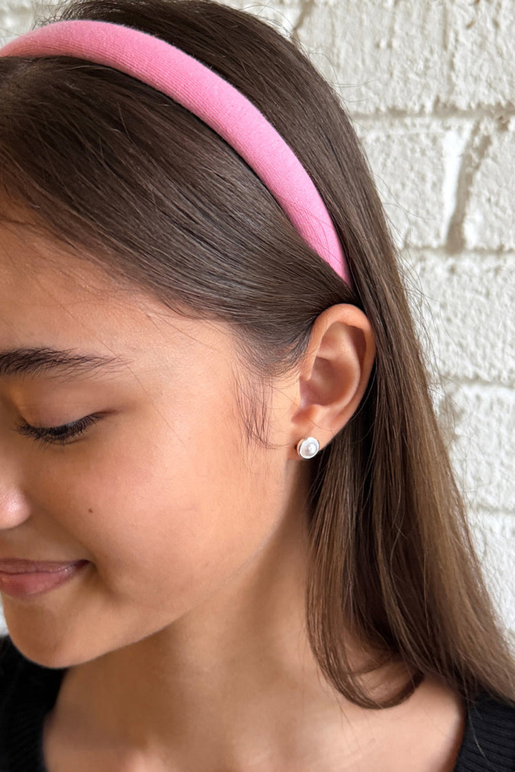 Pearl Stud Earrings | Silver