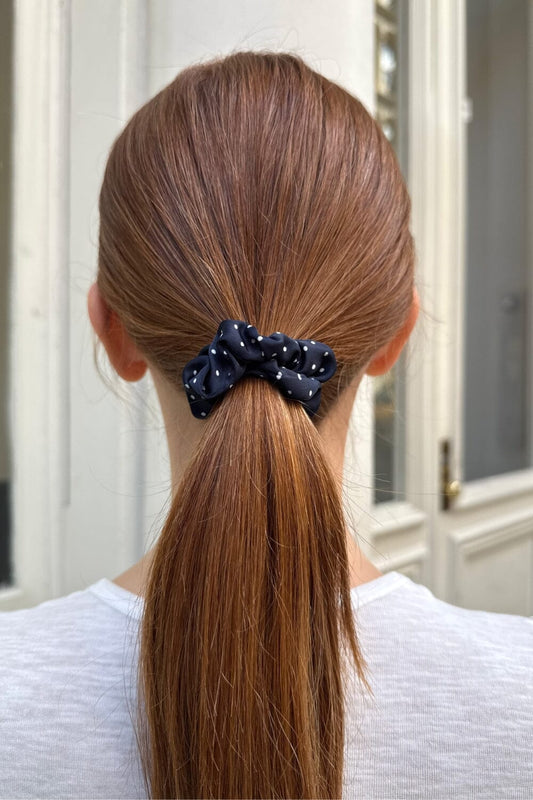 Navy Blue White Polka Dots